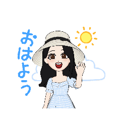 [LINEスタンプ] 大人かわいいお姉さん夏ベーシック