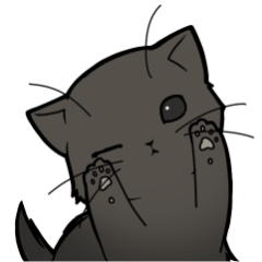 [LINEスタンプ] 黒子猫、と