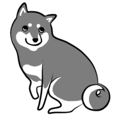 [LINEスタンプ] なめらか柴犬（黒柴）