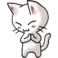 [LINEスタンプ] 猫ねこにゃんこ その3（白）猫敬語