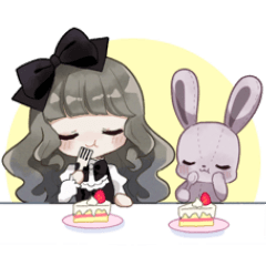 [LINEスタンプ] 人形と女の子のゆるふわスタンプ