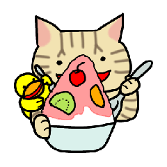 [LINEスタンプ] かわいいくるみねこ 夏バージョン