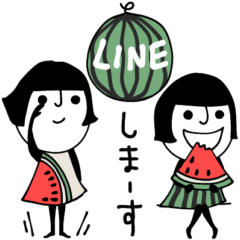 [LINEスタンプ] mottoのぱっつんすいか娘♡毎日2