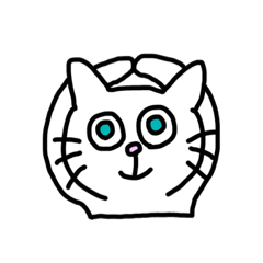 [LINEスタンプ] まんまるおめめのしろねこ