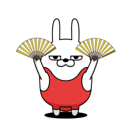 [LINEスタンプ] デカ動く 擦れうさぎ37