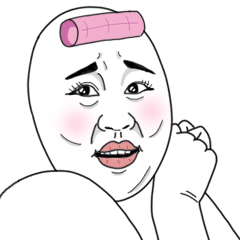 [LINEスタンプ] 表情で話す女性。