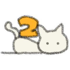 [LINEスタンプ] ちっちゃ2（白ねこver.）