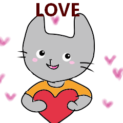 [LINEスタンプ] Tシャツをきた猫  Loveバージョン