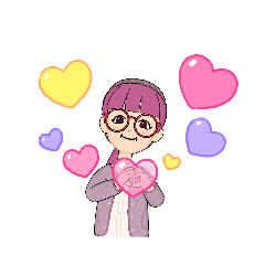 [LINEスタンプ] ピンクの頭の人