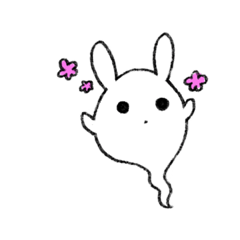 [LINEスタンプ] 虚無顔うさぎのおばけ