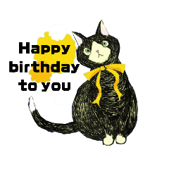 [LINEスタンプ] 誕生日祝と猫とバンド田中のスタンプの画像（メイン）