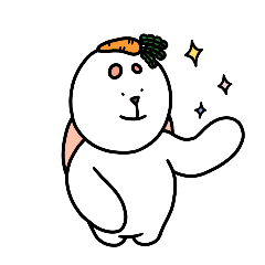 [LINEスタンプ] 頭にニンジンを乗せたウサギ