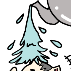 [LINEスタンプ] 水をかけれちゃった！