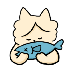 [LINEスタンプ] 猫と魚の仲良しスタンプ