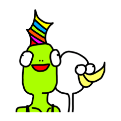 [LINEスタンプ] ろなうじーにょ君とチェケペロリ