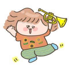 [LINEスタンプ] 頑張るポジティブちゃん トランペットver.