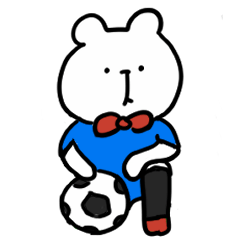 [LINEスタンプ] PFK5（ポーカーフェイスくま）サッカー