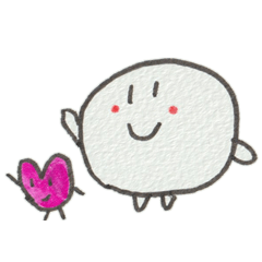 [LINEスタンプ] おもちのあたまとハートちゃん