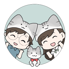 [LINEスタンプ] 団子猫家族