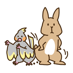 [LINEスタンプ] ウサギとインコの関西弁スタンプ 兵庫県の画像（メイン）