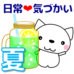 [LINEスタンプ] 優しい気づかい❤かわいいスタンプ 猫 夏編