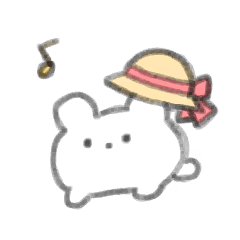 [LINEスタンプ] もちうさたち(おでかけ)