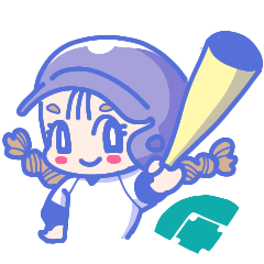[LINEスタンプ] おさげ髪の野球少女(Revised ver.)