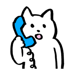 [LINEスタンプ] 電話に出る猫ちゃんの画像（メイン）