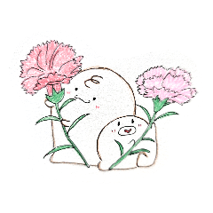 [LINEスタンプ] だいふくとお花