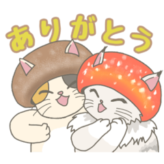 [LINEスタンプ] きのこ×ねこ「茸ねこ」日常会話スタンプ