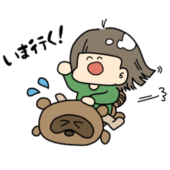 [LINEスタンプ] ゆるい おなごとたぬき