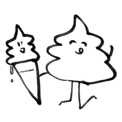 [LINEスタンプ] ソフトクリームの上の部分くん