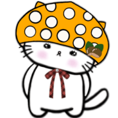 [LINEスタンプ] 白猫のアイちゃん 秋 きのこ 2