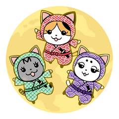 [LINEスタンプ] ねこ忍者 和柄衆