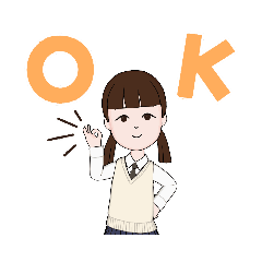 [LINEスタンプ] 中学生の女のコ