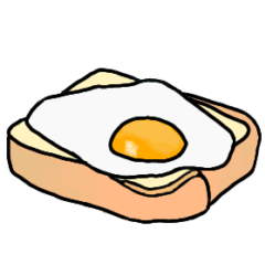 [LINEスタンプ] 目玉焼き パン たまご サンドイッチ 朝