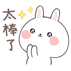 [LINEスタンプ] かわいいウサギ-日常生活