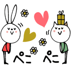 [LINEスタンプ] mottoのvRabbit × vCat 2