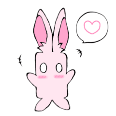 [LINEスタンプ] ぺたんこウサギ