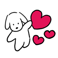 [LINEスタンプ] 白い犬。毎日使える