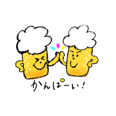 [LINEスタンプ] お酒さんとおつまみさん