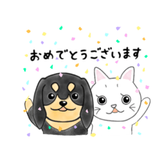 [LINEスタンプ] ダックスと白猫•むーみースタンプ