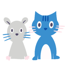 [LINEスタンプ] ネズミとネコの2匹