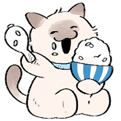 [LINEスタンプ] 猫のミーナとおいしいもの