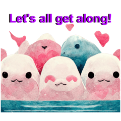 [LINEスタンプ] Cute whales！