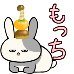 [LINEスタンプ] 【動く】うさぎの食いしん坊もっち