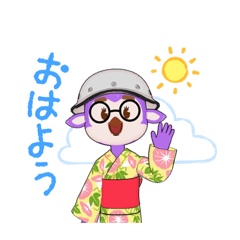 [LINEスタンプ] 朝顔着物