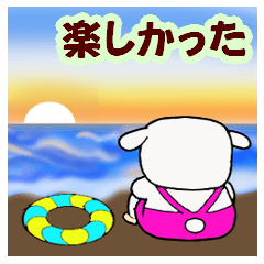 [LINEスタンプ] デカ文字 小羊りんりん・晩夏