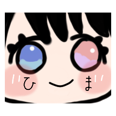 [LINEスタンプ] 黒髪オッドアイさんと白丸さん。