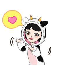 [LINEスタンプ] 美女の牛